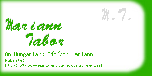 mariann tabor business card